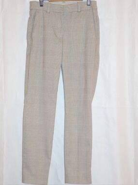 H&M Classic Plaid Neutral Tone Dress Pants-Beige, Brown, & Blue. Size 6.
